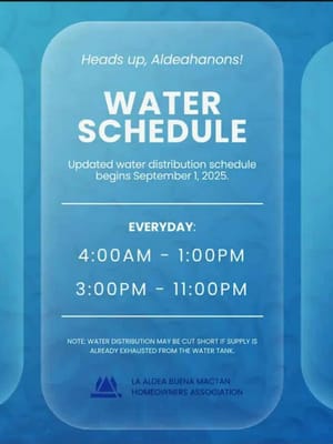LABM Water Schedule